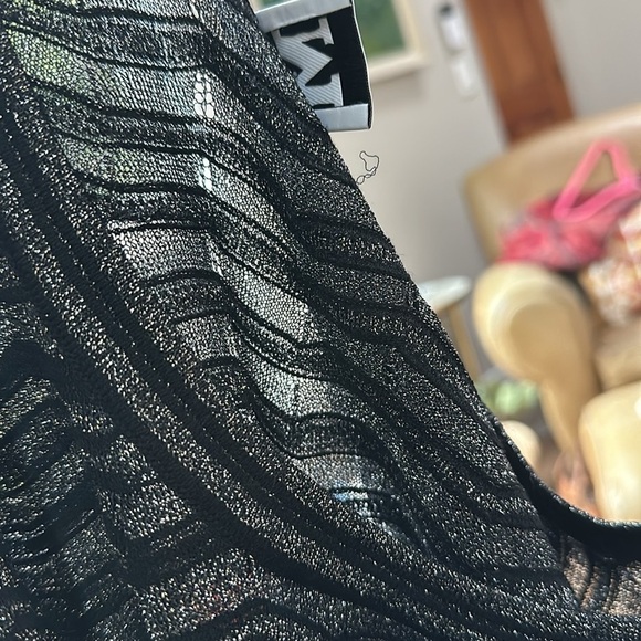 Missoni black and silver chevron zig zag pattern stretchy dress SZ S - Picture 9 of 9